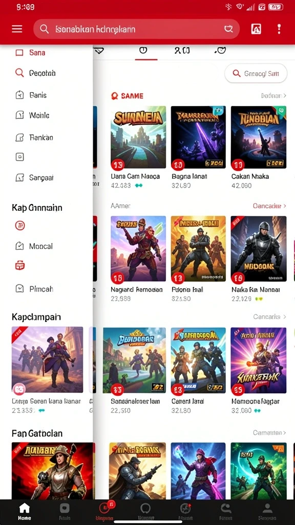 Tampilan menu utama MNDUIT yang menarik.